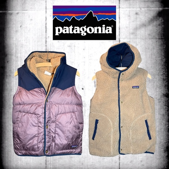 Patagonia Hooded Reversible Insulated Girls Vest - Picture 1 of 11
